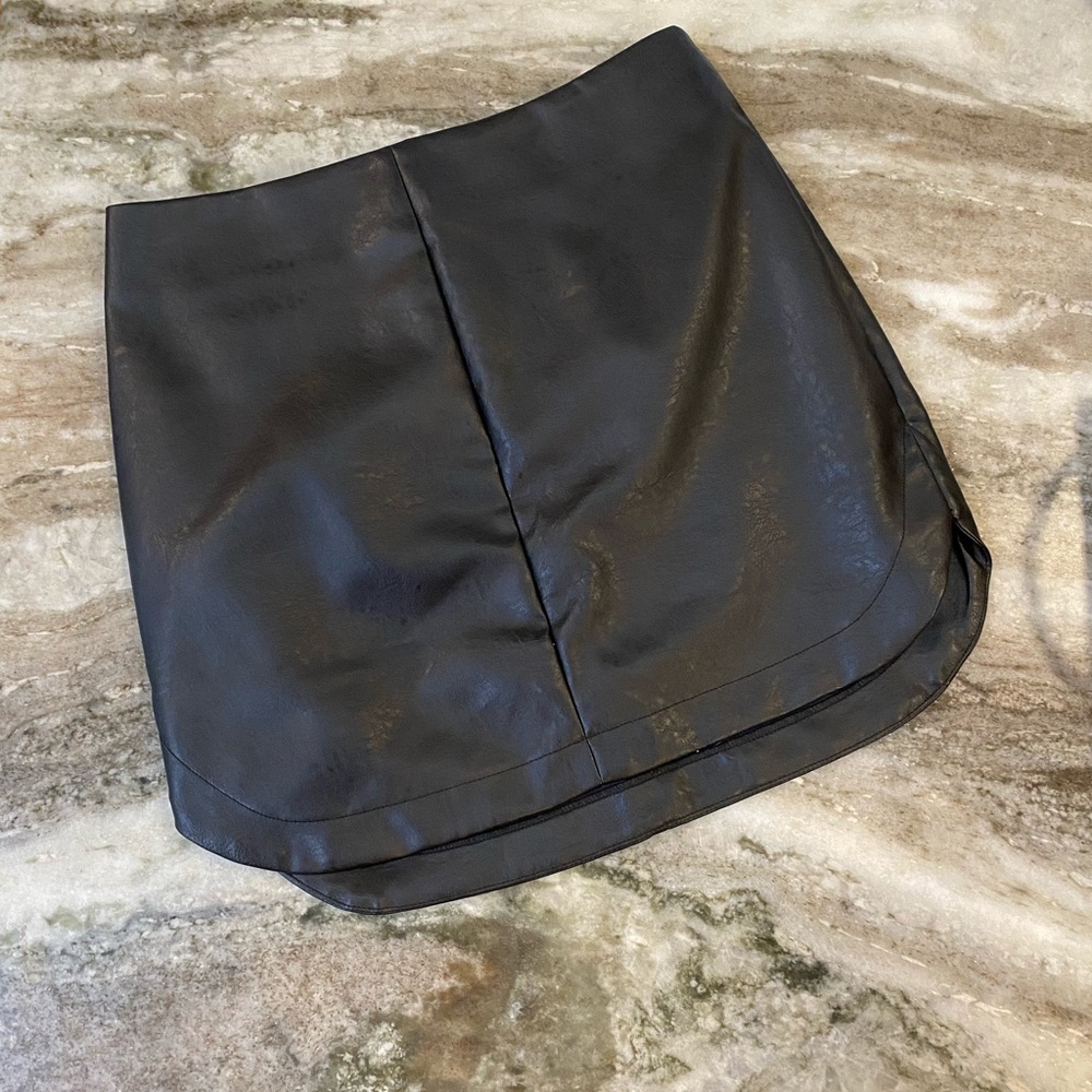 Black leather skirt